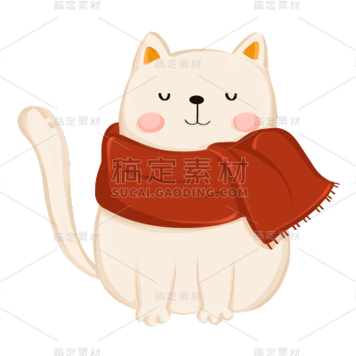 卡通-平安夜圣诞节专题-猫