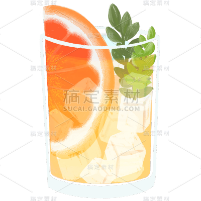 手绘-清新鸡尾酒元素贴纸6