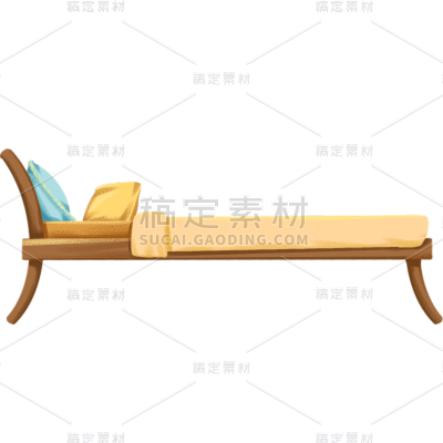 手绘-家具摆件贴纸-床4