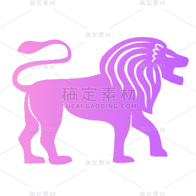 扁平-星座元素贴纸-SVG-狮子座