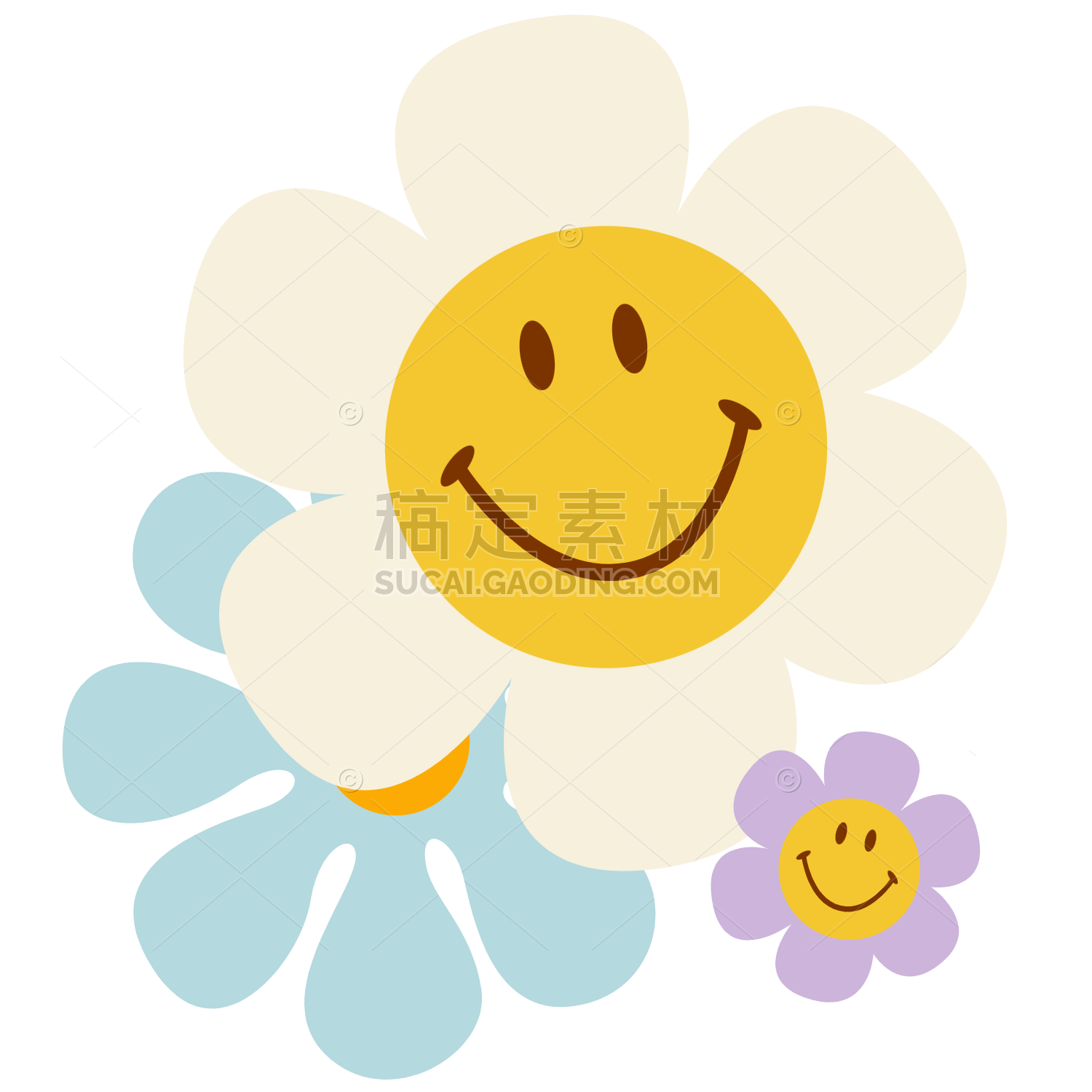 Flower and Smiley Face Sticker