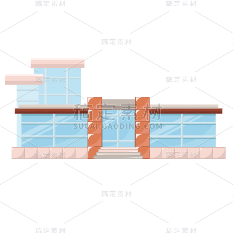 矢量-学校建筑元素