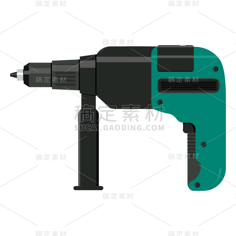 卡通绿色手电钻五金工具