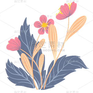手绘-文艺清新花卉植物元素贴纸2
