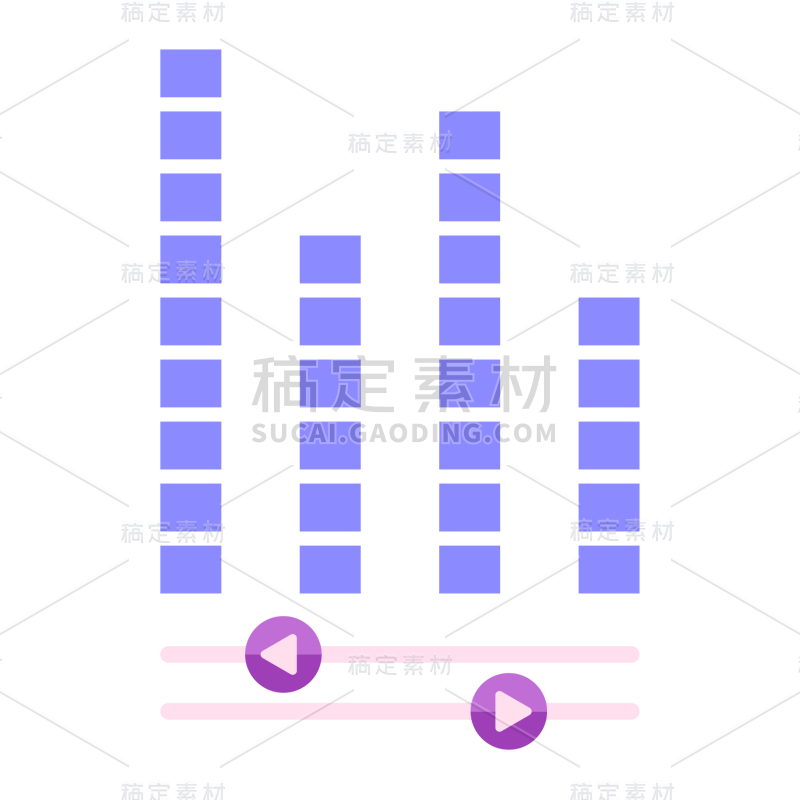 扁平风-音乐元素贴纸-播放器