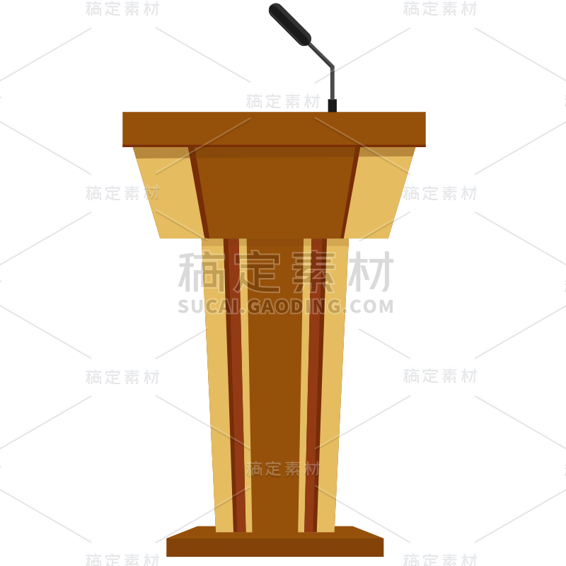 扁平-演讲台元素贴纸-SVG10