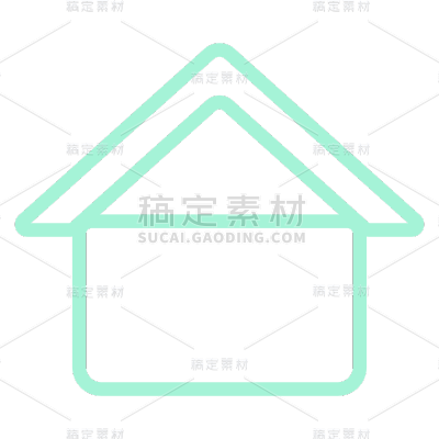 蓝色几何矢量房子建筑元素