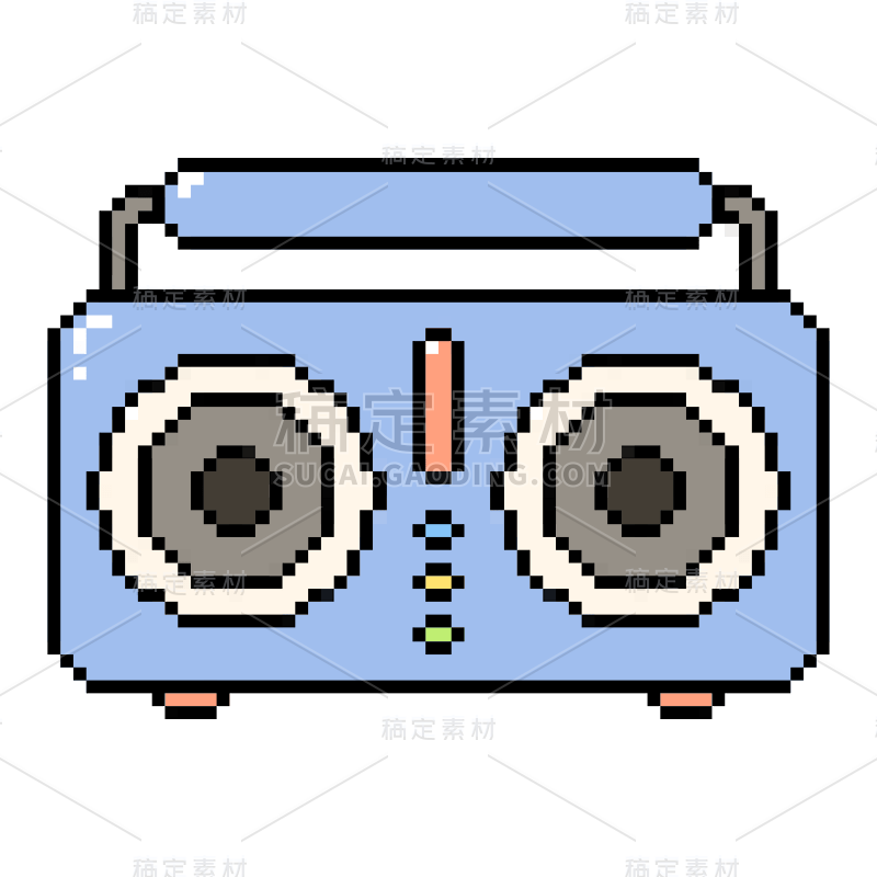 像素风-生活类电子产品贴纸-收音机