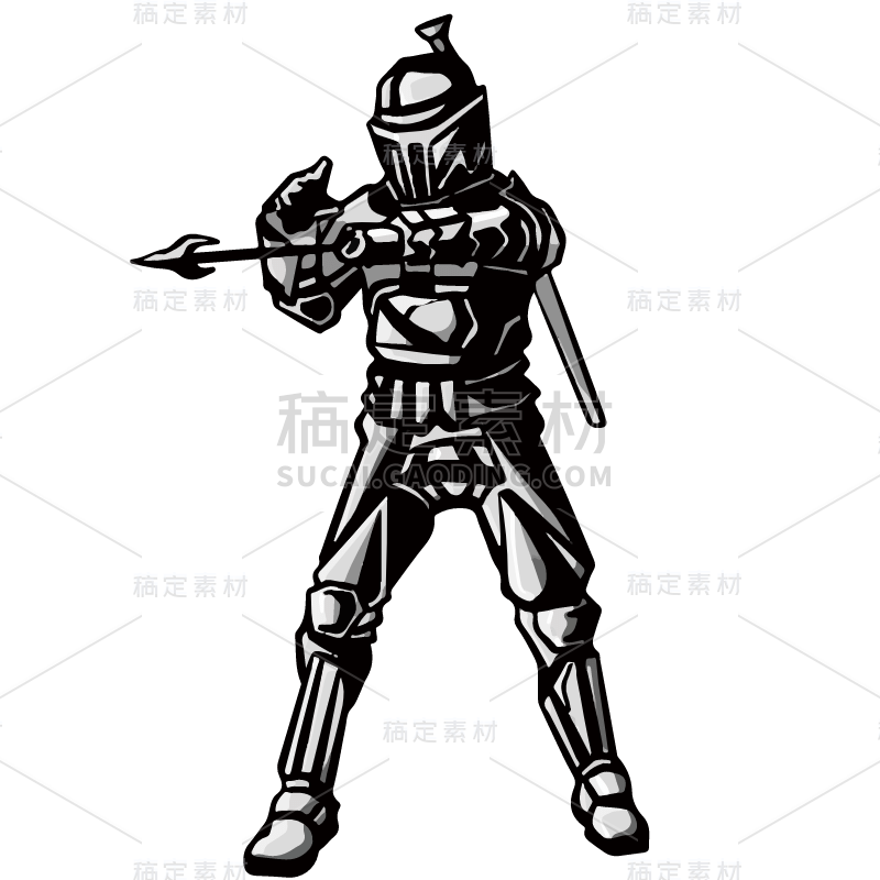 欧洲骑士铠甲人物贴纸-SVG1