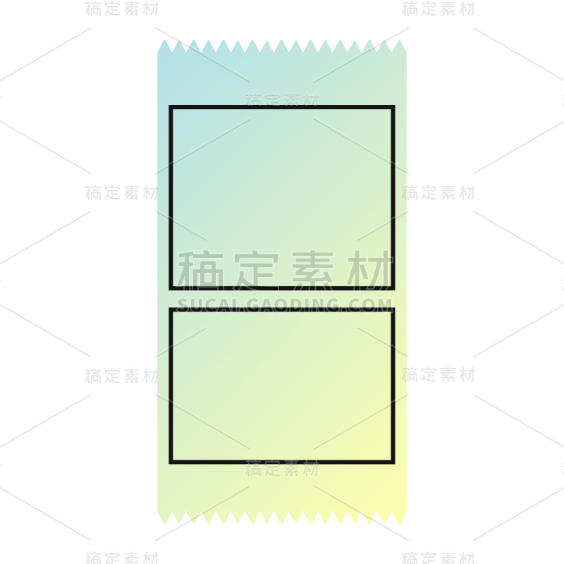 手绘-渐变简约票据元素贴纸3