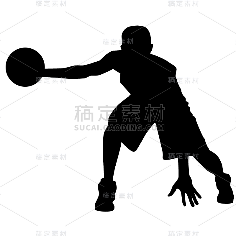 篮球人物剪影贴纸-SVG1