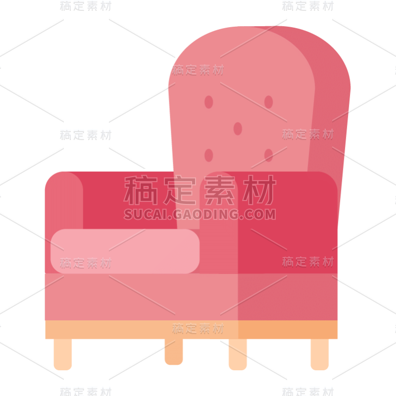 扁平风家具摆件贴纸-svg-沙发椅