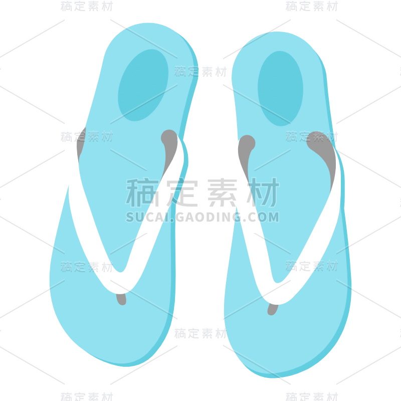 扁平-服饰单品贴纸-SVG-拖鞋1