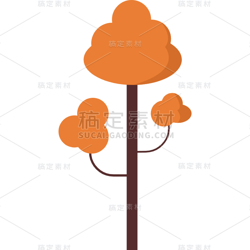 扁平套系素材-植物建筑