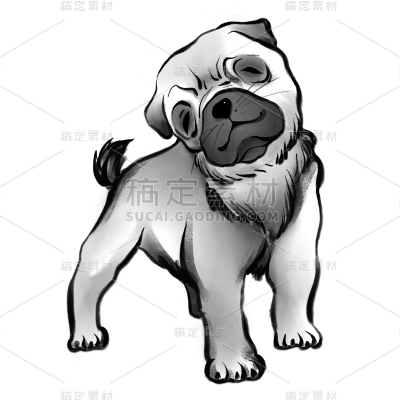 水墨风十二生肖主题元素