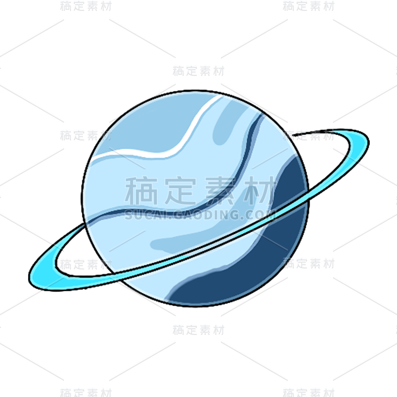 129046-卡通-插画风太空元素贴纸星球