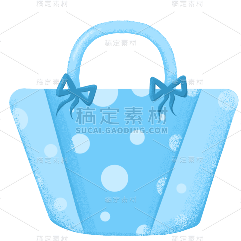手绘蓝色手提包元素贴纸