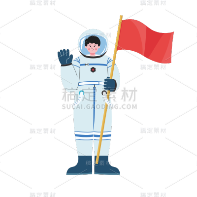 矢量风-职业形象插画-宇航员