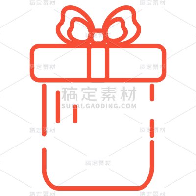 几何线条红色矢量礼物礼品元素