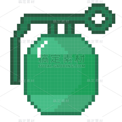 手绘-像素风贴纸套系SVG-手榴弹