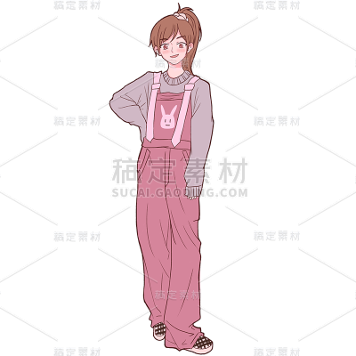 卡通日系手绘人物插画