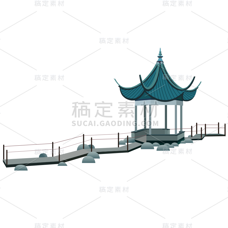 SVG-古风苏式园林建筑