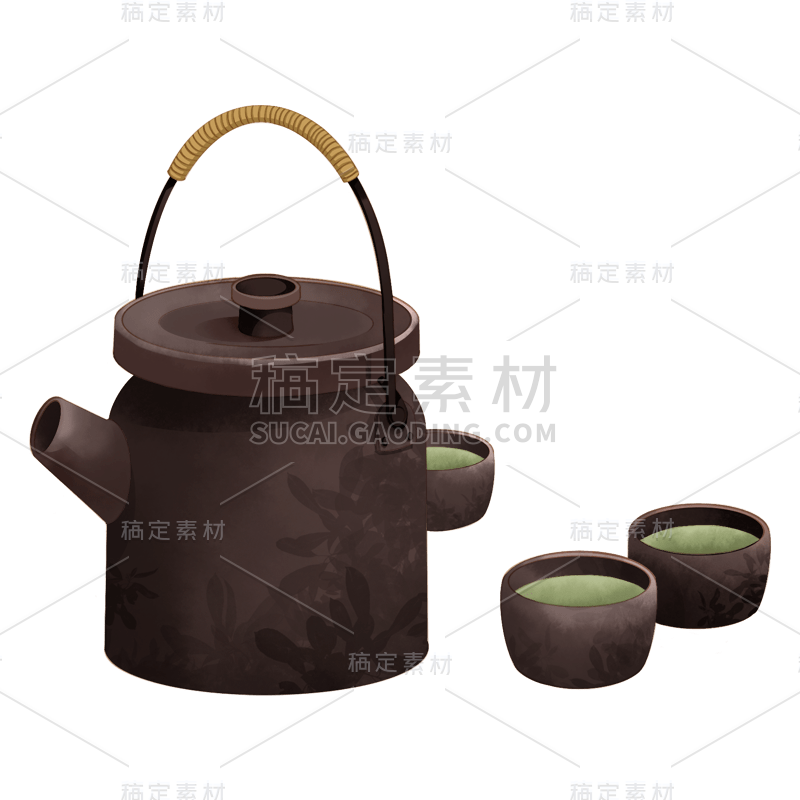 中国风-美食元素-茶具