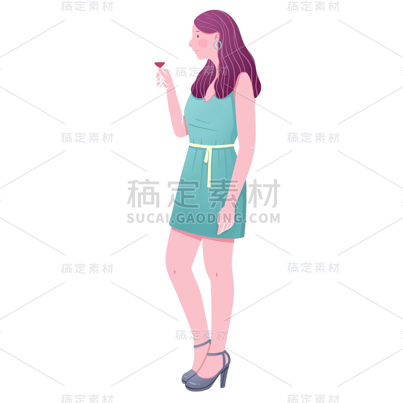 手绘风-人物插画-女性