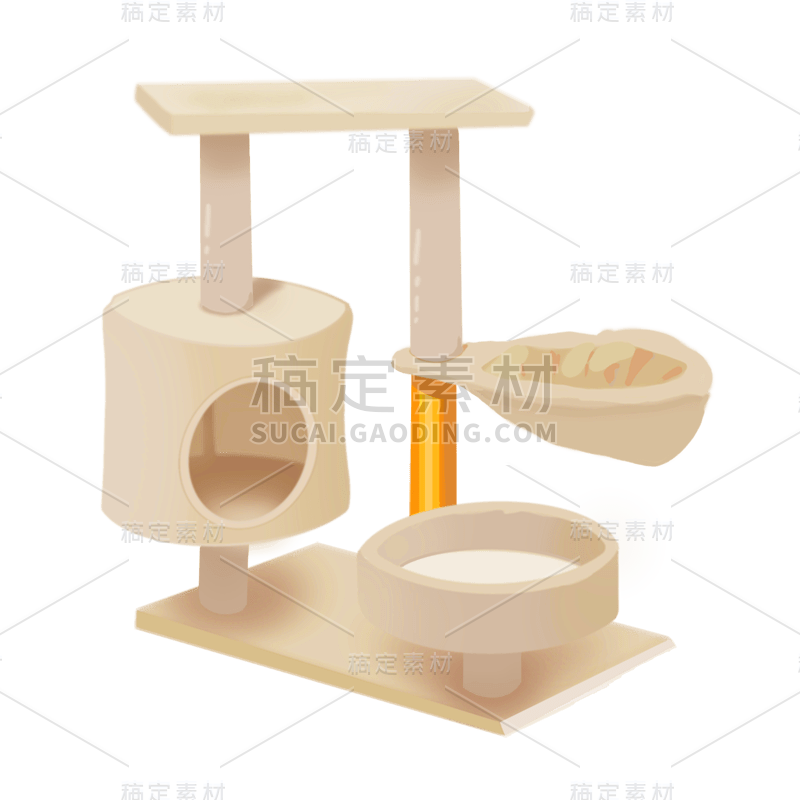 手绘-宠物用品贴纸套系-猫爬架