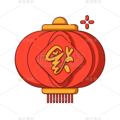 春节手绘矢量插画-福