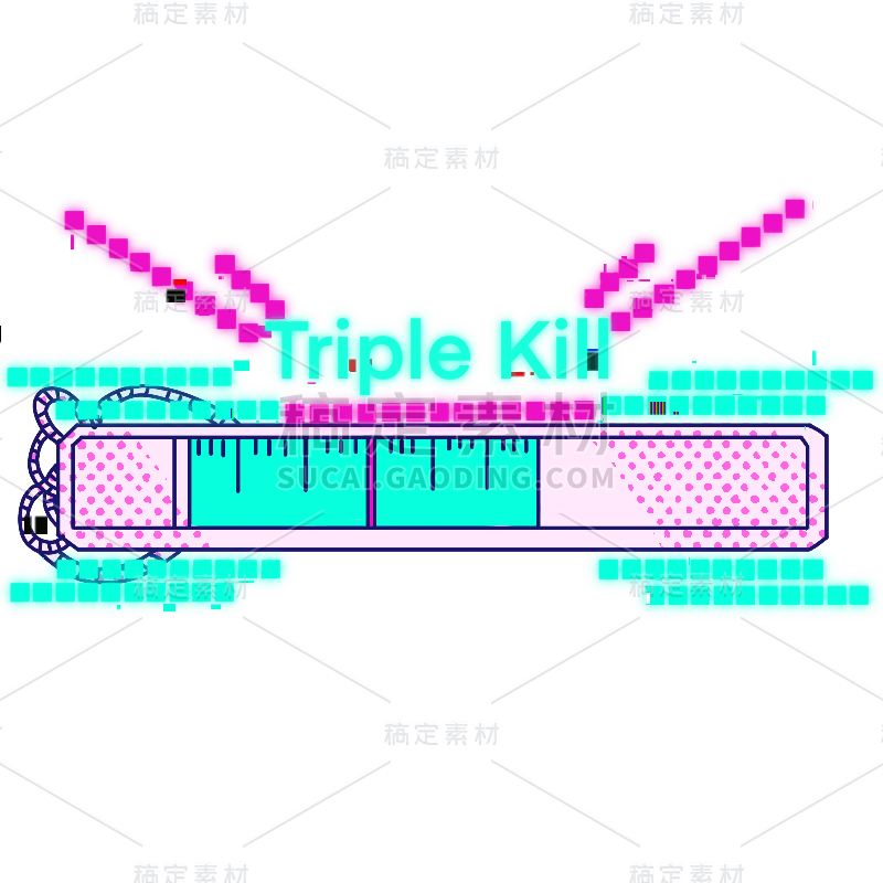 赛博朋克风电竞游戏贴纸-triple