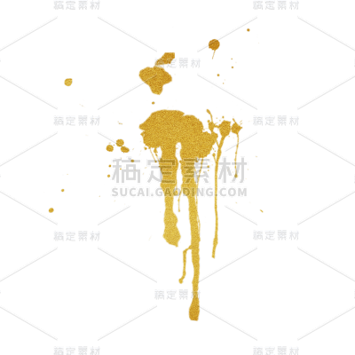 手绘-金箔笔刷装饰元素贴纸7