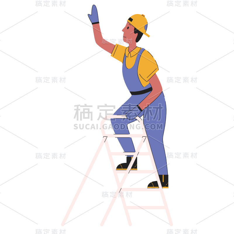 扁平-工人职业形象人物插画-SVG1