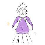 人物女孩紫清新手绘动态贴纸
