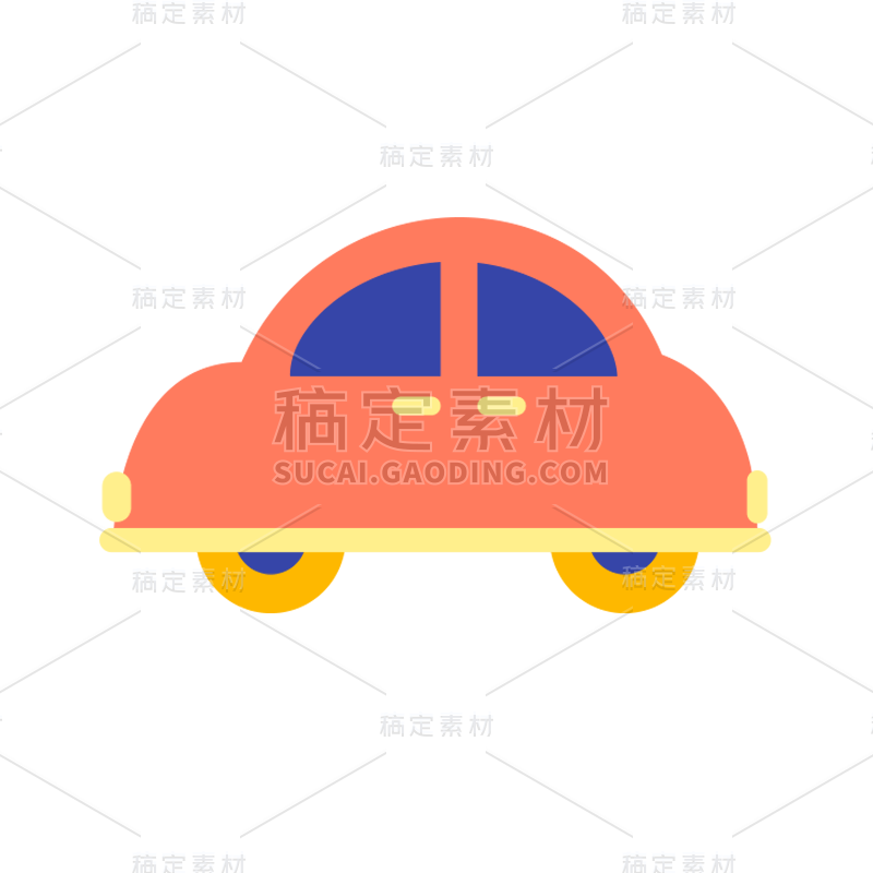 扁平风-交通工具贴纸-汽车