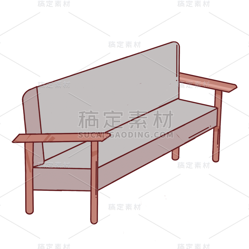 插画风宅男人物常规贴纸木头椅