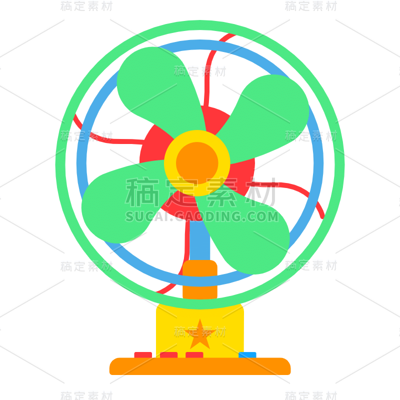 扁平-撞色家居生活插画贴纸4