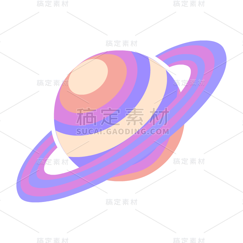 手绘-天文元素氛围贴纸-星球