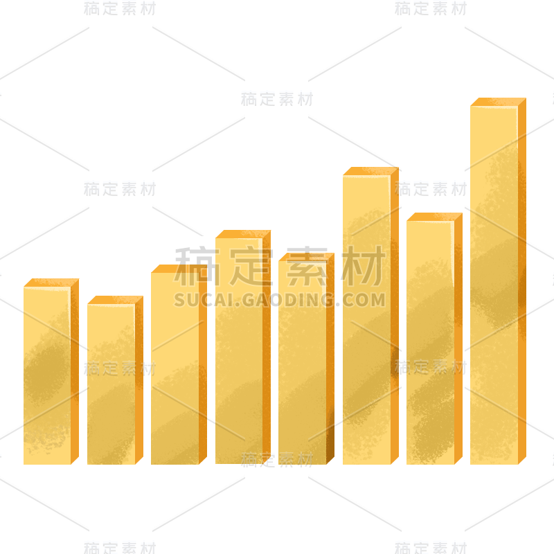 手绘风-金融理财贴纸-条形统计图