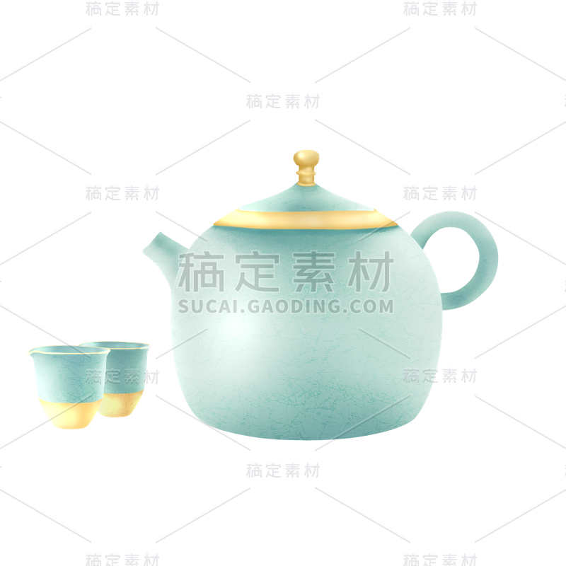 茶具主题元素贴纸