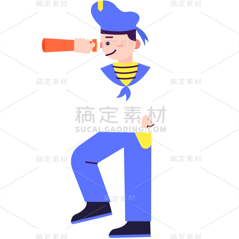 SVG-西方职业人物贴纸-船长