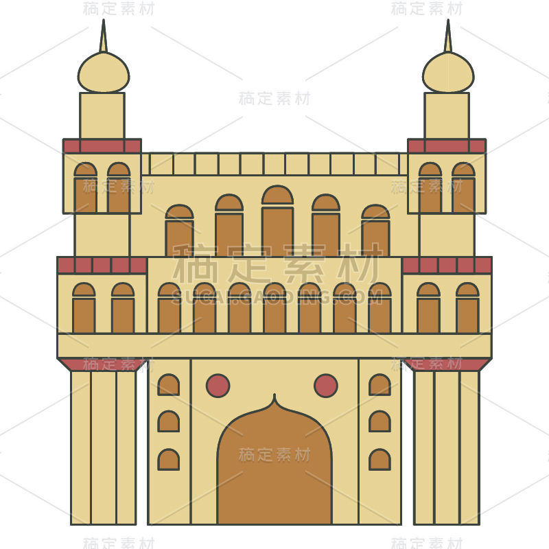 西方古典知名建筑贴纸-清真寺1