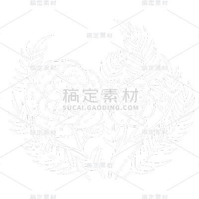 SVG-婚礼白色花卉元素贴纸