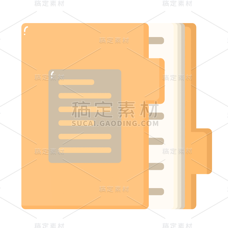 扁平-文件夹办公用品贴纸-SVG5