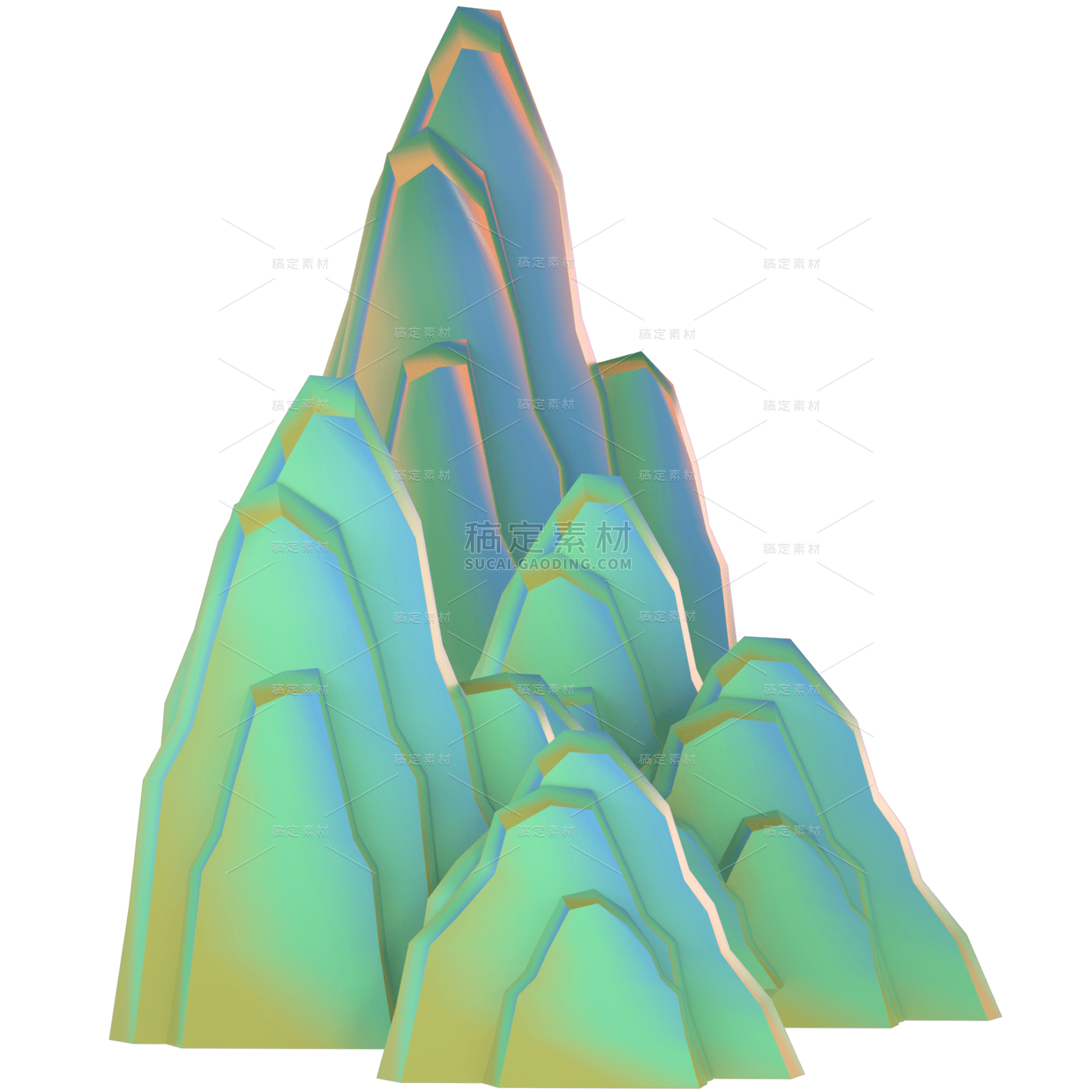 3D国潮-山峰渐变9