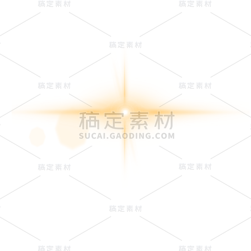 手绘-单点金色闪光元素