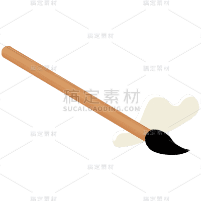 温馨家庭场景元素贴纸--毛笔