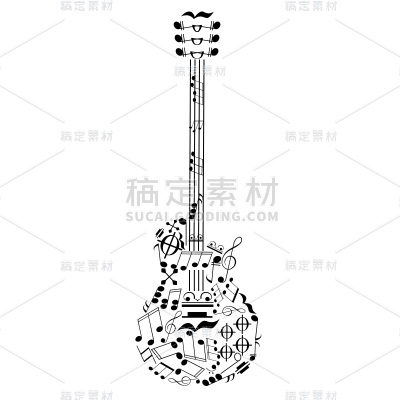 音符元素乐器贴纸-SVG-贝斯