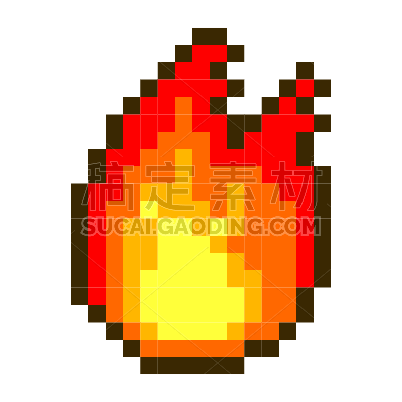 Fire Pixel Sticker