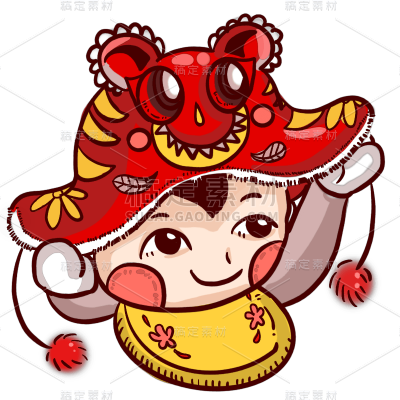 春节中国风福娃元素主题-舞狮